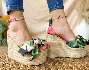 Espadrille Platform Sandals Ankle Strap Wedge Heels High Platform Handmade Sandals Beige Woman Shoes Fashion Footwear Tropical Sandals Etsy