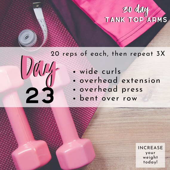 30 Day Tank Top Arms Challenge Etsy