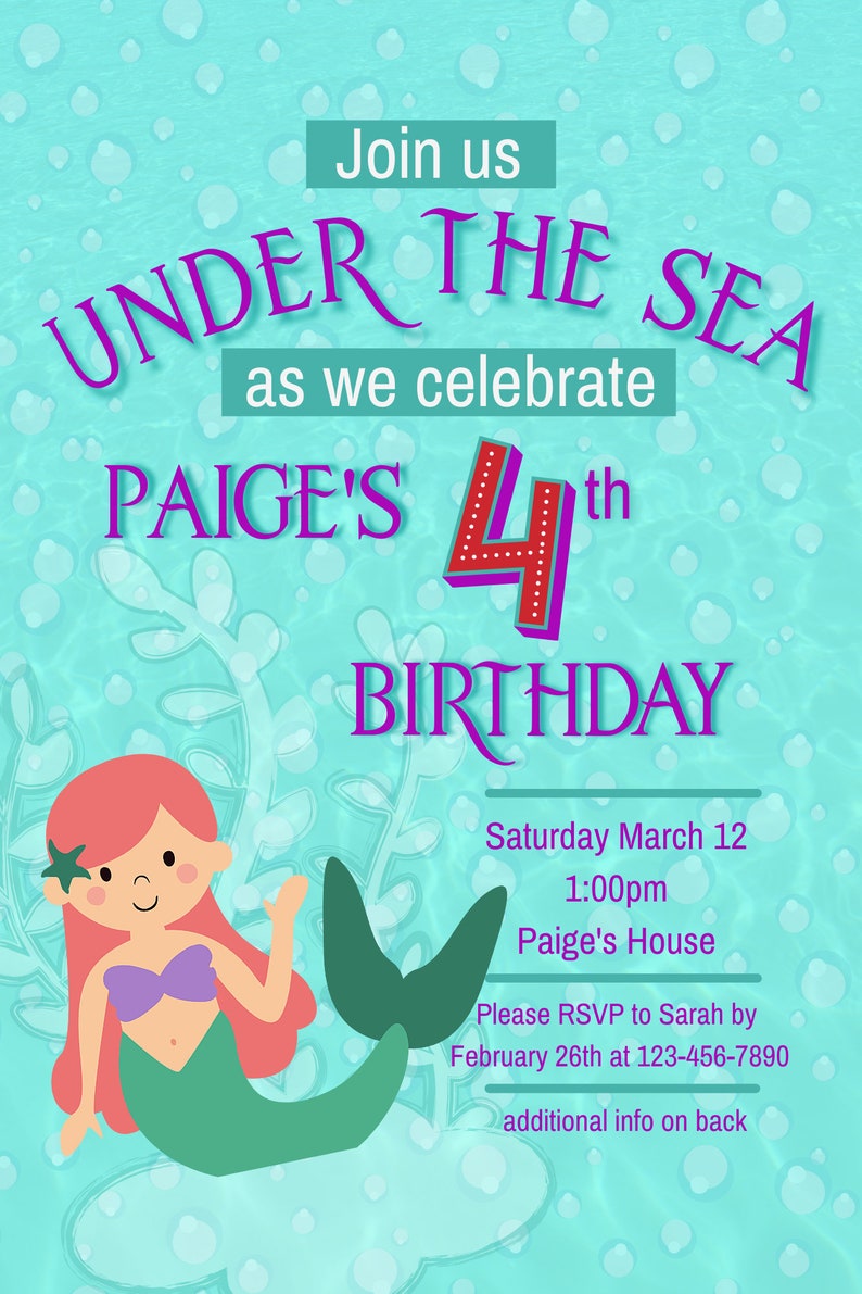 Custom Printable Invitation DIGITAL Etsy