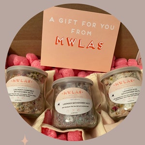 Relaxation Trio Bath Salts Set | Eco Friendly Spa Gift for Mom Bath Salts Gift for Her Bath Salts Spa Gift for Wife Bath Relaxing Gift Set