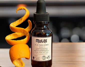 OLD FASHIONED Beard Oil | 1oz | Craft Cocktail Inspired Grooming Essential | Natural Beard Oil | Beard Care Products Valentine Gift