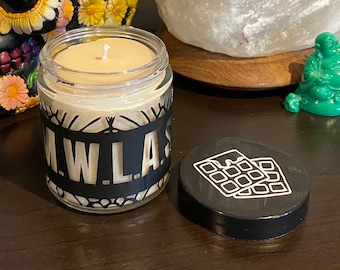 MAPLE SYRUP WAFFLES scented | 4 oz Hand Poured Soy Wax Candle | Infused with Essential Oils Hostess Soy Wax Waffle Icon Fun Candle Home Gift