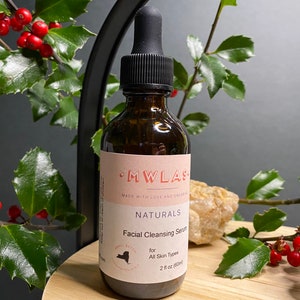 Facial Cleansing Serum | 2oz/60ml | Step 1 | All Skin Types Paraben Free Cruelty Free Oil Cleanser Small Batch Vegan Natural Skin Care