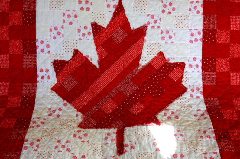 Canada Flag Throw Quilt PDF Pattern Etsy