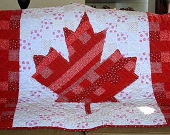 Canada Flag Baby Quilt PDF Pattern - Canada quilt pattern, gift for quilters, quilt pattern