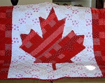 Canada Flag Crib Quilt PDF Pattern - Canada quilt pattern, gift for quilters, quilt pattern