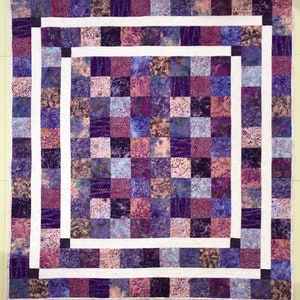 Kelsey Throw Quilt PDF Pattern - couch throw quilt pattern, quilting gift, gift for quilter, easy quilt pattern, beginner, blocks quilt