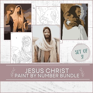 Gesù Cristo Dipingi con i numeri Pacchetto di 3 / Società di Soccorso / Conferenza generale di Pasqua / Dono FHE per il ministero / Attività del seminario / Procreate