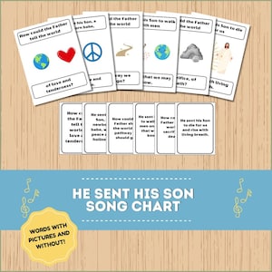 He Sent His Son Song Chart | LDS Primary Singing Time | Primary Program Chorister Help | Visuals for Primary | LDS Songbook |