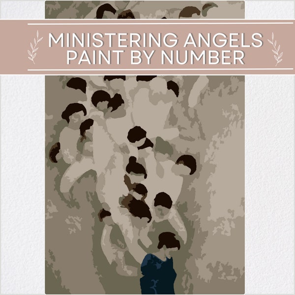 PAINT by NUMBER of Angels and Christ | Religious Activity for LDS General Conference or Christian Gift | Instant Download | Custom Available