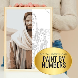 Paint by Number of Jesus Christ | For Easter General Conference | Primary FHE or Seminary or Mutual Activity | Instant Download | Procreate