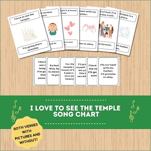 I Love to See the Temple Song Chart | LDS Primary Singing Time | Primary Program Chorister Help | Visuals for Primary | LDS Songbook |