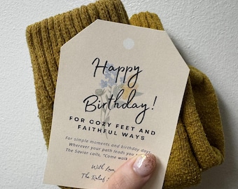 Etichette di compleanno e biglietti personalizzati per giovani donne / Tema per i giovani LDS / Calzini regalo per il campo estivo per ragazze / Nuovi inizi / Cammina con me 2026