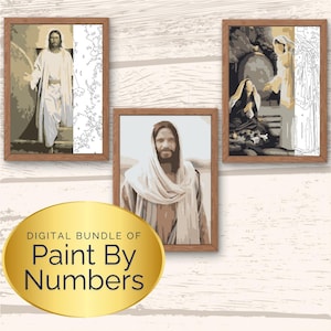 Paint by Number LDS Bundle of 3 Jesus Christ | Ministering Gift | General Conference | Seminary | Relief Society | Procreate
