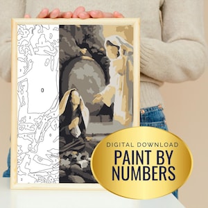 Paint by Number of Jesus Christ Risen at Tomb | General Conference Activity for LDS Easter or Gift | Young Women Activity | FHE | Procreate