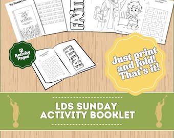LDS Sunday Coloring Booklet | 12 Pages for Kids | Primary Activity, Sacrament Meeting, Quiet Book, Nursery FHE | General Conference