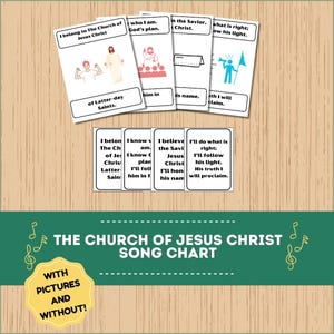 The Church of Jesus Christ Song Chart | LDS Primary Singing Time | Primary Program Chorister Help | Visuals for Primary | LDS Songbook |