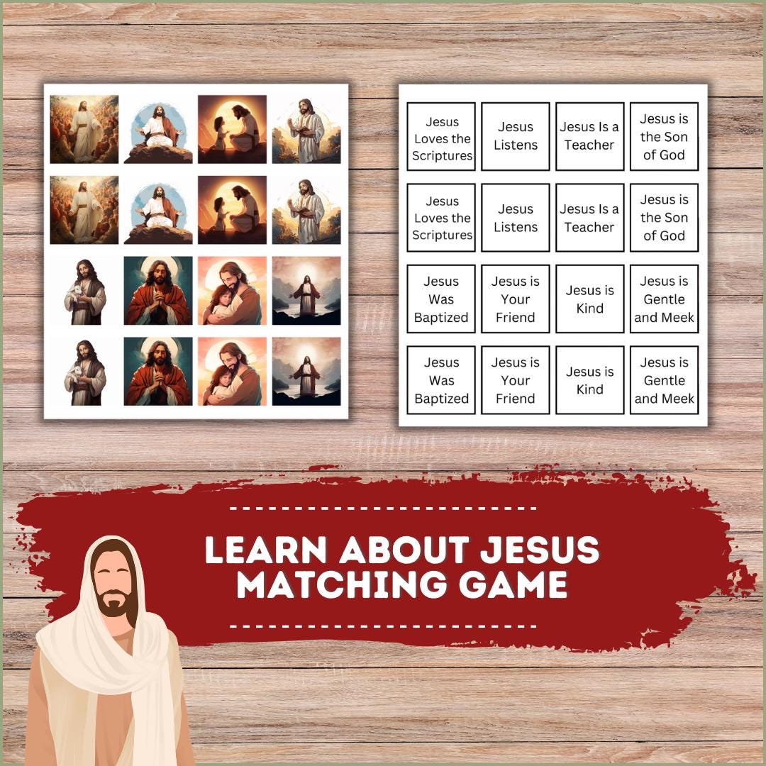 Jesus Christ Matching Game | Christian Memory Activity | Great for LDS Primary or Nursery | Easter General Conference | Printable Download