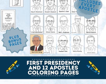 12 Apostoli da colorare / Prima Presidenza, Libro di Mormon, Materiale stampabile LDS / Attività della Conferenza generale / FHE / Sacramento / Primaria