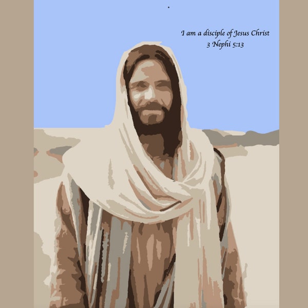 PAINT by NUMBER of Jesus Christ and Youth Theme 2024 | Seminary Activity for LDS Mutual or Christian Gift | Instant Download | Girls Camp |