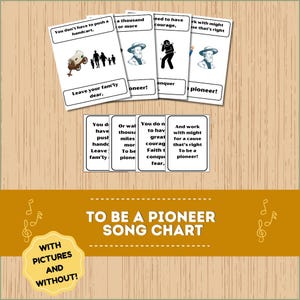 To Be A Pioneer Song Chart | LDS Primary Singing Time | Primary Program Chorister Help | Visuals for Primary | LDS Songbook |