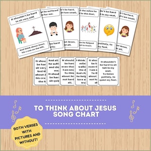 To Think About Jesus Song Chart | LDS Primary Singing Time | Primary Program Chorister Help | Visuals for Primary | LDS Songbook |