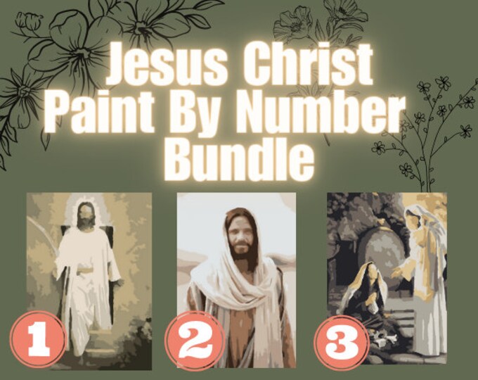 Paint by Number Jesus Etsy