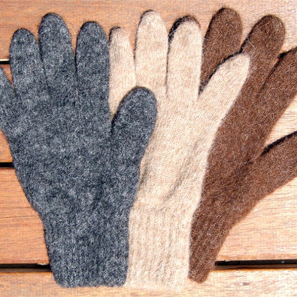 Alpaca Gloves - Toasty warm and stretchy all terrain gloves, med, L, or XL grey or fawn