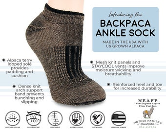 Lightweight active sport no-show Alpaca socks