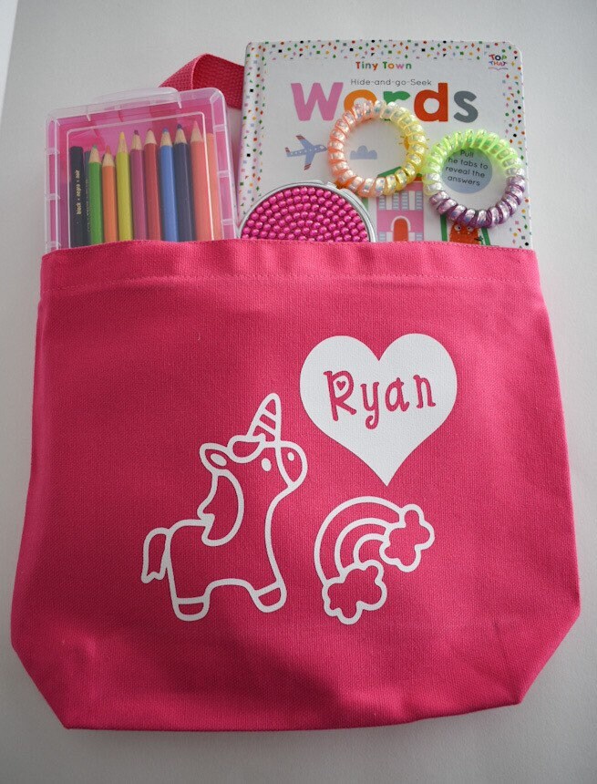 Kids Canvas Tote Bag Personalized Tote Bag Custom Canvas Etsy