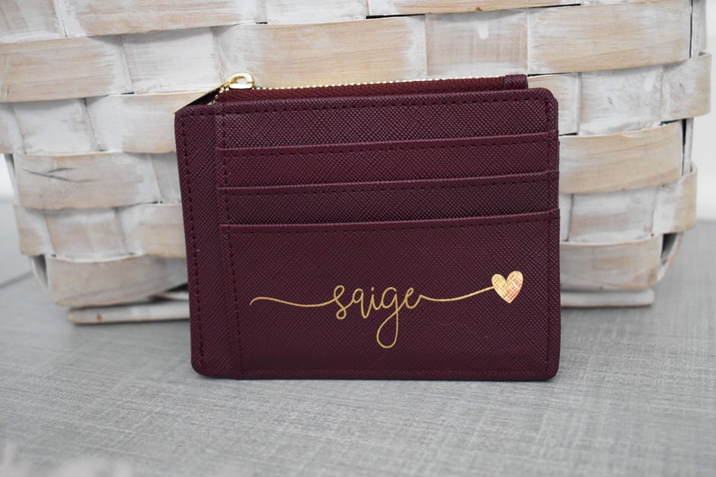 Personalized Card Wallet for Women |Customized Women's Wallet | Slim Wallet Keychain | Great Gift for Bridesmaids and Girlfriends 