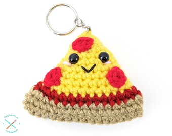 Amigurumi Pizza Key Chain | Accessories | Crocheted Food