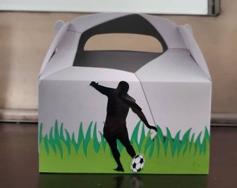 Soccer treat box, party favor, party bag, swag bag, birthday, birthday party, soccer, sports, candy, athlete, soccer ball, sports bag,