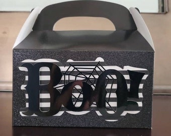BOO Halloween treat boxes, candy treat box, candy, halloween, gable boxes, trick or treat, party favor