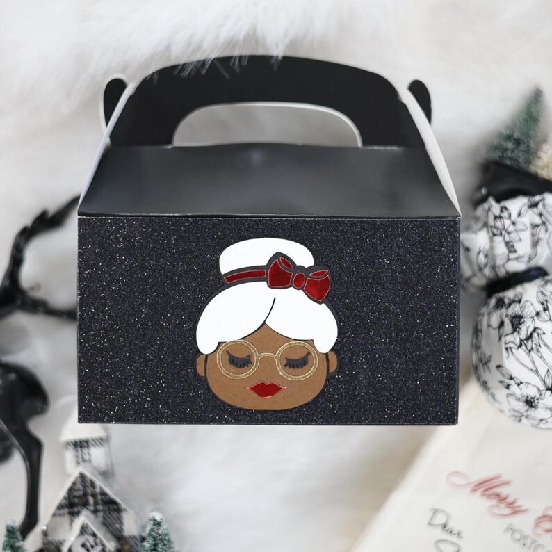 Black Santa, Santa Claus, Mrs. Claus, Christmas, christmas gable boxes, holiday gift ideas, holiday party, gift exchange, black-owned image 3