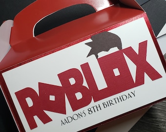 Roblox treat box, roblox party favor, roblox party decorations, gable box, birthday party, birthday, swag bag, roblox party, party bag,
