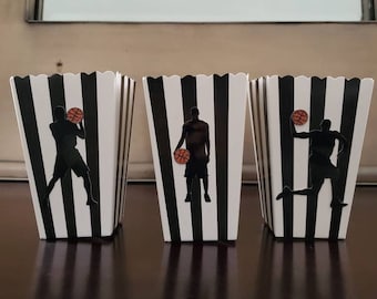 Basketball, popcorn treat boxes, party favor, birthday, birthday party, basketball treat bag, candy, sports, basketball party favor
