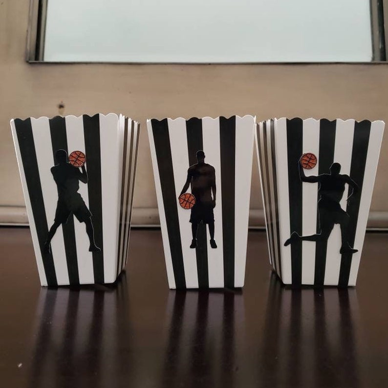 Basketball Popcorn Treat Boxes Party Favor Birthday Etsy