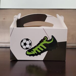 Soccer ball treat box, party favor, party bag, swag bag, birthday, birthday party, soccer, sports, candy, athlete, soccer ball, sports bag,