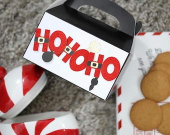 Santa Claus, Christmas,  Happy Holidays, treat boxes, gable boxes, holiday gift ideas, holiday, holiday party, party favor, toys, candy