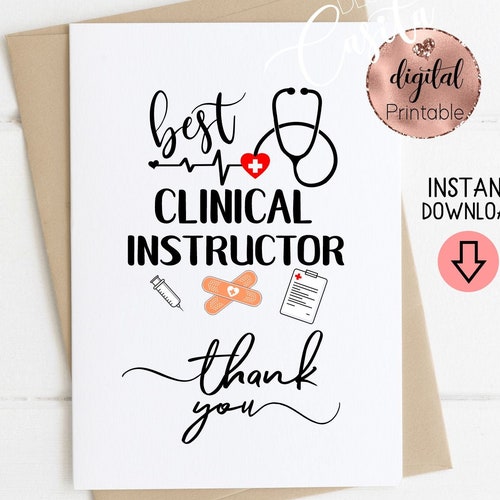 Preceptor Clinical Instructor Printable 5x7 Folded Greeting Etsy