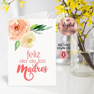 Carte de voeux pliée imprimable 5 x 7 Feliz dia de las madres, La mejor mama del mundo, regalo para mama, abuelita, maman mexicaine
