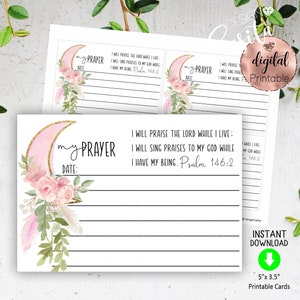 Cartão de oração imprimível Salmo 146 2 escrituras lua floral rosa, louvado seja o Senhor, afirmação, versículo bíblico da fé, cartão de oração de casamento, oração de bebê