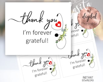 Medical Thank You Card Printable Digital Download,Clinical nursing,Thank you preceptor,health teacher,nurse week card,nurse professor,RN