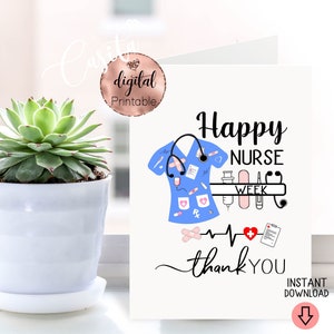 Nurse Week Danke Printable 5x7 Gefaltete Grußkarte, NICU, Klinische Ausbilderin, RN, Medizinisches Dankeschön, Krankenschwester Wertschätzung, Krankenschwester Lehrerin
