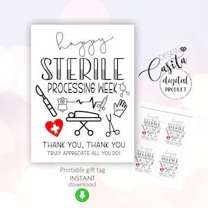 Sterile Processing Tech Week Printable Favor Gift Tag,SPD Week appreciation,Thank you processing tech,hospital tech,sterile tech cookie tag