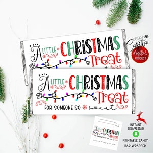 Christmas Treat Printable Candy bar Wrapper,Sweet holiday wishes,Staff appreciation,Chocolate bar wrapper,party favor,school holiday treat