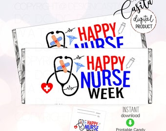 Nurse Week Printable Candy bar Wrapper,RN thank you,Medical Staff gift,Nursing student,Chocolate bar wrapper,hospital nurse,preceptor gift
