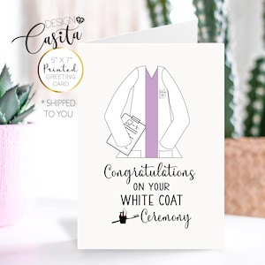Dental White Coat ceremony Printed Physical 5x7 folded Greeting Card,Shipped to you,Dentist white coat, dental hygienist ceremony card