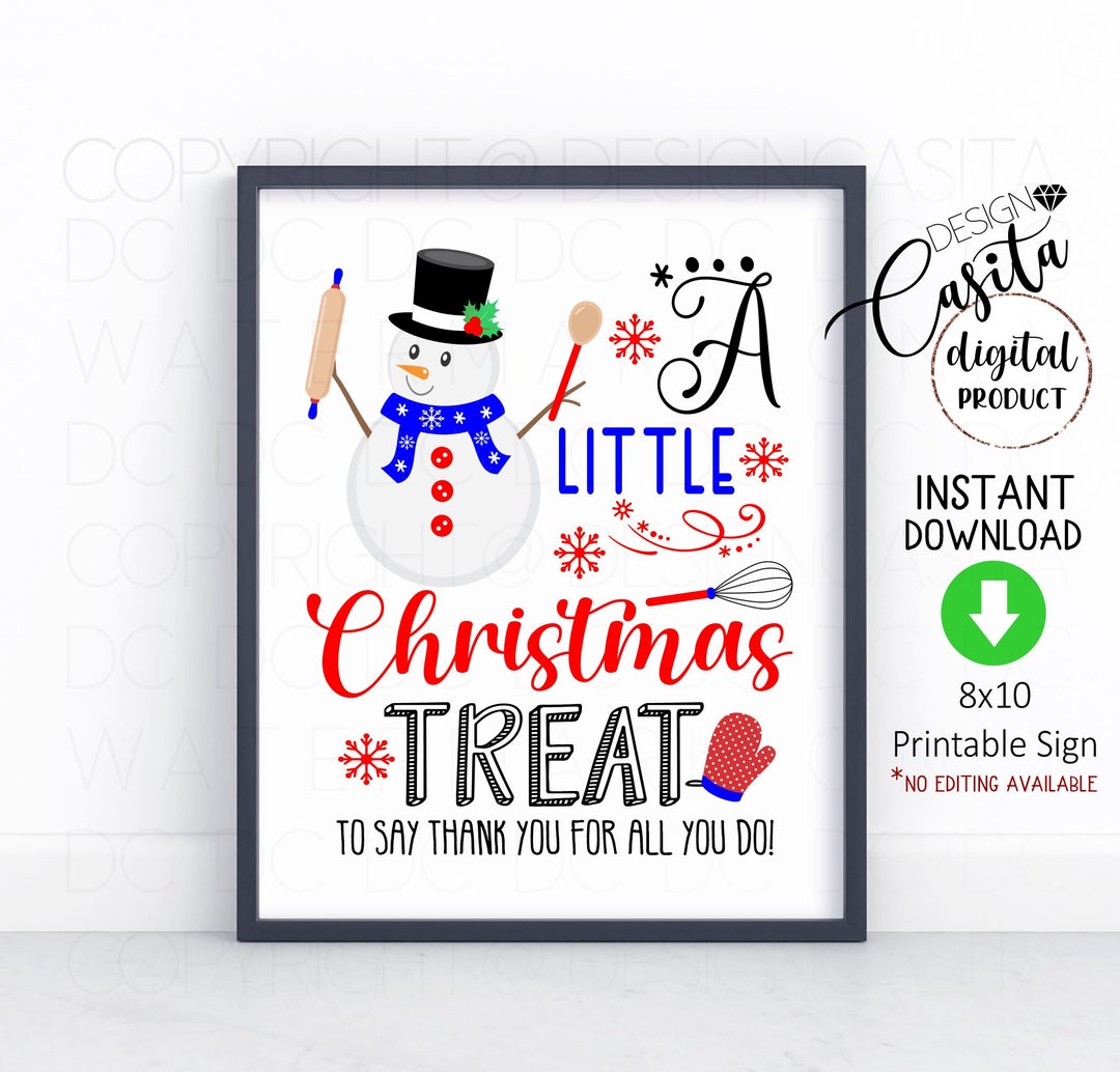 Christmas Treat Printable 8x10 Party Sign,staff Appreciation Cookie ...